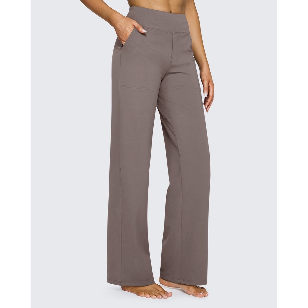 G4Free EverGoing Loose High-Waist Wide Leg Trousers Taupe Technical Stretch XL